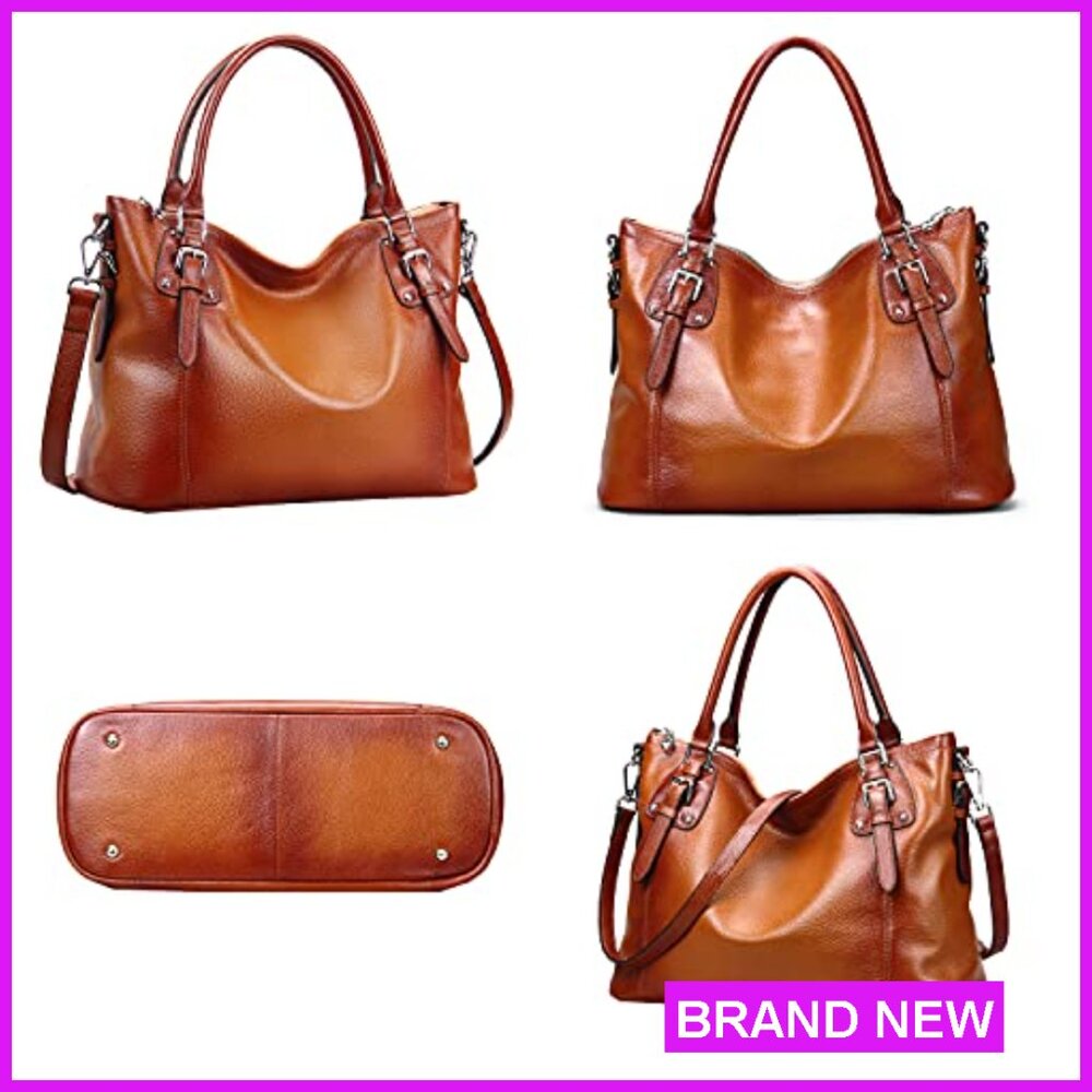 Genuine Leather Tote Shoulder Bag Hobo Crossbody Satchel Purse Top Handle - Picture 4 of 7